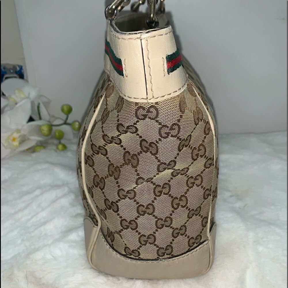 Authentic GUCCI GG Logo Web Line Tote - Picture 3 of 14